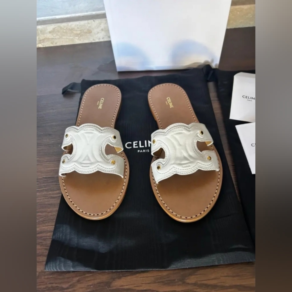 Celine Triomphe Slide Sandals - Picture 2 of 8
